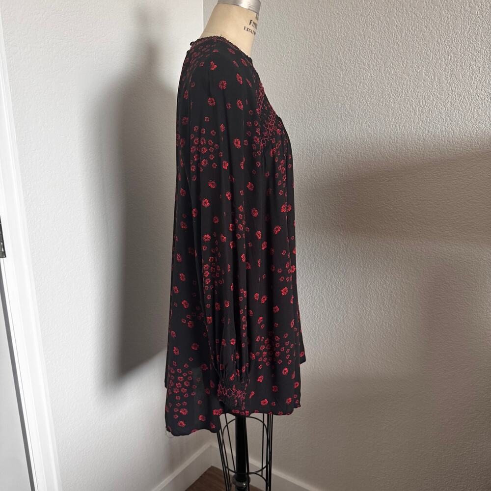 Free People | Smocked Floral Mini Dress, Size Large - Picture 2 of 10